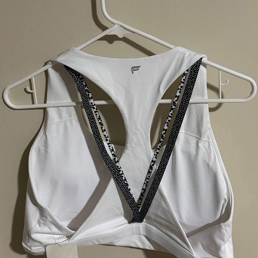 Fabletics, Black and White strappy sports bra, XXL